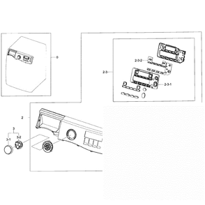 Control Panel Diagram and Parts List for WF393BTPAWR A2-0000 Samsung Washer