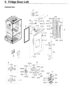 Fridge Door L Diagram and Parts List for RF23HTEDBSR AA-0004 Samsung Refrigerator