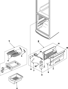 Ice Maker Diagram and Parts List for RB1944SL XAA Samsung Refrigerator