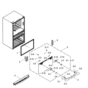 Freezer Door Diagram and Parts List for RF28HMEDBBC AA-08 Samsung Refrigerator