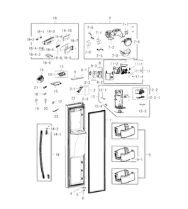 Part Location Diagram of DA91-04149A Samsung Door Foam Assembly