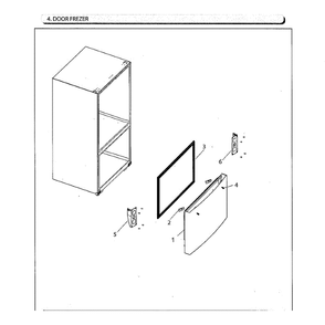 Freezer Door Diagram and Parts List for RF220NCTAWW AA-02 Samsung Refrigerator