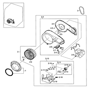 Motor Assy Diagram and Parts List for DV419AEU XAA-0000 Samsung Dryer