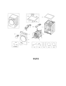 Main Diagram and Parts List for WF461ABP XAA-0002 Samsung Washer