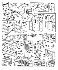 Refrigerator Diagram and Parts List for RF267AEPN XAA-0000 Samsung Refrigerator