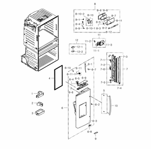 Refrigerator Door L Diagram and Parts List for RF25HMEDBBC AA-0001 Samsung Refrigerator