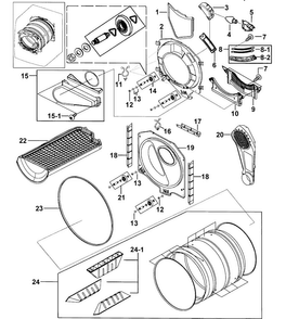 Drum Assy Diagram and Parts List for DV337AGG XAA-0000 Samsung Dryer