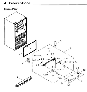 Freezer Door Diagram and Parts List for RF28JBEDBSR AA-0000 Samsung Refrigerator