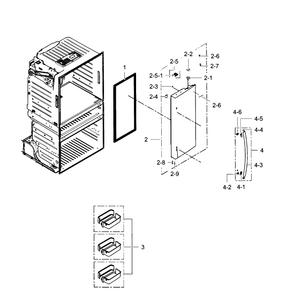 Right Door Diagram and Parts List for RF28HMEDBBC AA-08 Samsung Refrigerator