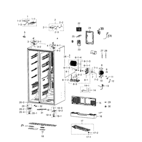 Cabinet Diagram and Parts List for RSG309AARS XAA-02 Samsung Refrigerator