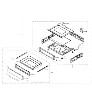 Drawer Assembly Diagram and Parts List for NE58H9970WS AA-00 Samsung Range