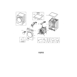 Main Diagram and Parts List for WF461ABP XAA-02 Samsung Washer