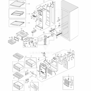 Refrigerator Diagram and Parts List for RS2577SL  Samsung Refrigerator