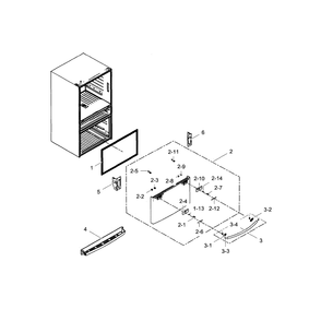 Door-Freezer Diagram and Parts List for RF28HMEDBSR AA-01 Samsung Refrigerator