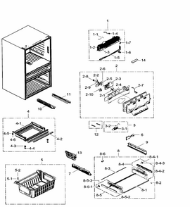 Freezer Diagram and Parts List for RF24FSEDBSR AA-0002 Samsung Refrigerator