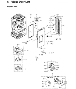 Fridge Door L Diagram and Parts List for RF26J7500BC AA-0002 Samsung Refrigerator