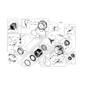 Tub And Drum Diagram and Parts List for WF42H5200AF A2-0000 Samsung Washer