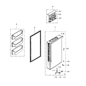 Freezer Door R Diagram and Parts List for RF24J9960S4 AA-01 Samsung Refrigerator
