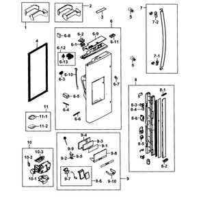 Part Location Diagram of DA82-02145A Samsung Door Assembly Left