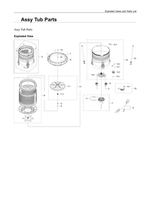 Tub Assembly Diagram and Parts List for WA52A5500AW US-00 Samsung Washer