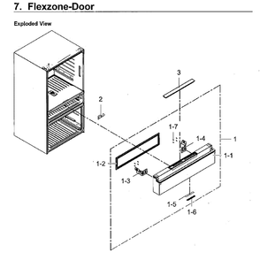 Part Location Diagram of DA82-02260W Samsung Door Assembly