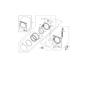 Frame Front And Door Diagram and Parts List for WF338AAW XAA-00 Samsung Washer
