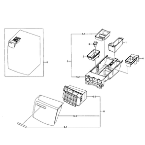 Drawer Assembly Diagram and Parts List for WF501ANW XAA-01 Samsung Washer