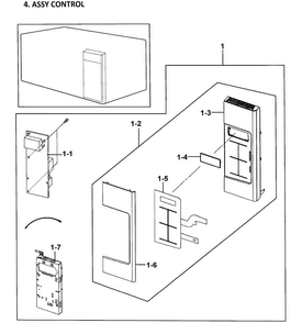 Control Panel Diagram and Parts List for 40185053210  Kenmore Microwave