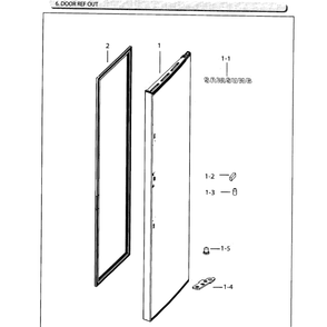 Fridge Door Outer Diagram and Parts List for RH25H5611WW AA-02 Samsung Refrigerator