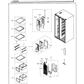 Freezer Diagram and Parts List for RH25H5611SR AA-02 Samsung Refrigerator