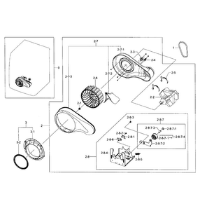Motor Assy Diagram and Parts List for DV435ETGJRA A1-0001 Samsung Dryer