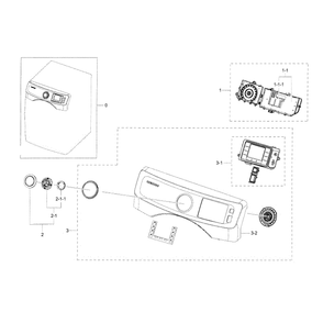 Control Panel Diagram and Parts List for DV42H5600EP A3-0000 Samsung Dryer