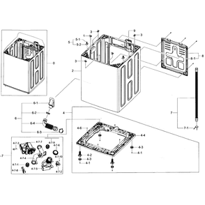 Frame Diagram and Parts List for WA45H7200AP A2-02 Samsung Washer