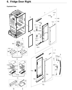 Right Door Diagram and Parts List for RF28HDEDPWW AA-0000 Samsung Refrigerator