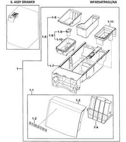 Part Location Diagram of DC97-16620K Samsung Assembly PANEL DRAWER;POTOMA