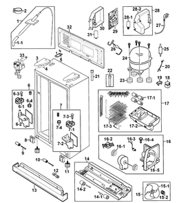 Cabinet Diagram and Parts List for RS269LARS XAA-0000 Samsung Refrigerator