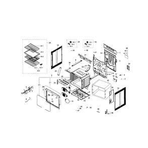 Main Assembly Diagram and Parts List for NE59J7750WS AA-0000 Samsung Range