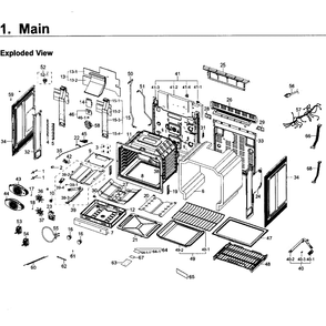 Main Assembly Diagram and Parts List for NX58J7750SG AA-0000 Samsung Range