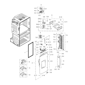 Fridge Door L Diagram and Parts List for RF28HMELBSR AA-05 Samsung Refrigerator