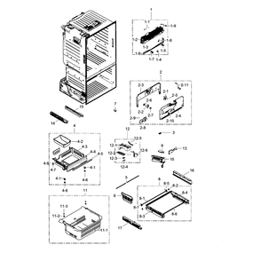 Freezer Diagram and Parts List for RF323TEDBBC AA-02 Samsung Refrigerator