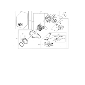 Motor Duct Diagram and Parts List for DV476GTHASU A1-01 Samsung Dryer
