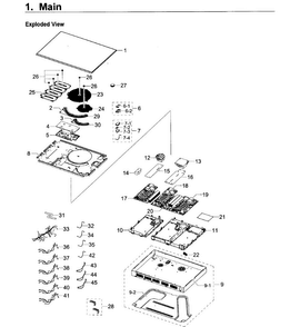 Cooktop Diagram and Parts List for NZ30K7880UG AA-0000 Samsung Cooktop