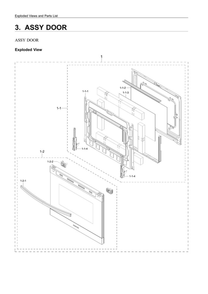 Door Assembly Diagram and Parts List for NE63A6511SS AA-00 Samsung Range