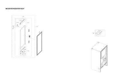 Right Refrigerator Door Parts Diagram and Parts List for RF23R6201SR AA-54 Samsung Refrigerator