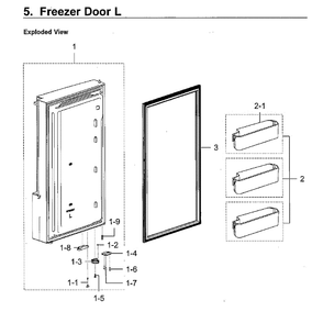 Freezer Door Lt Diagram and Parts List for RF28M9580SR AA-0000 Samsung Refrigerator