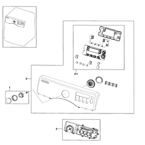 Control Panel Diagram and Parts List for DV330AEB XAA-0002 Samsung Dryer