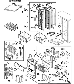 Refrigerator Diagram and Parts List for RS265LBWP XAA-0000 Samsung Refrigerator