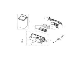 Controls Diagram and Parts List for WA45M7050AW A4-0000 Samsung Washer