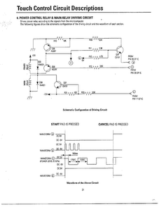 Touch Control Circuit Descriptions Page 4 Diagram and Parts List for MW3580T XAA Samsung Microwave