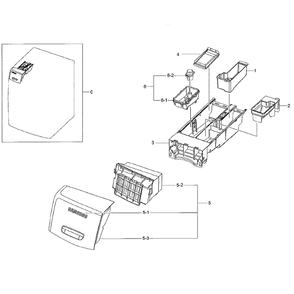 Drawer Diagram and Parts List for WF42H5000AW A2-01 Samsung Washer